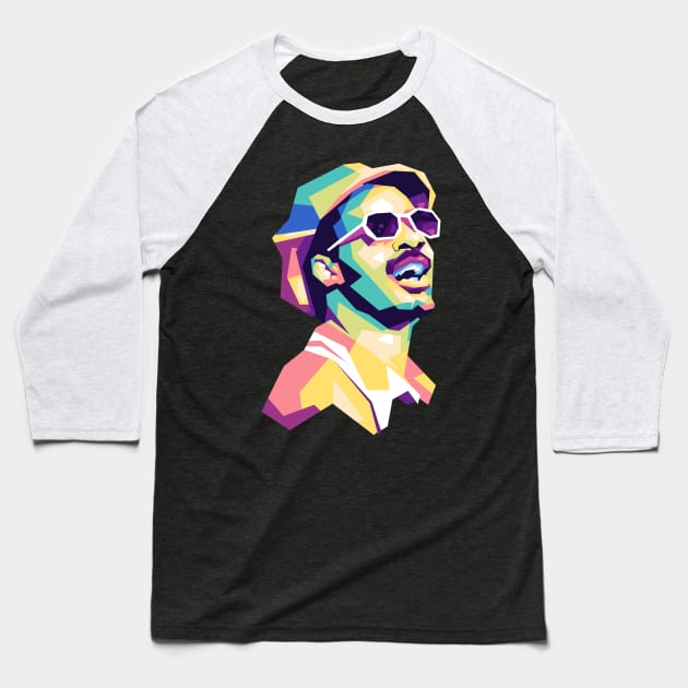 Stevie Wonder WPAP Baseball T-Shirt by erika design